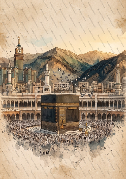 Heart of the Traveller  – Vintage Makkah Print